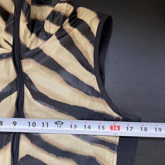 LRL Ralph Lauren Vest Small Animal Print Reversible Shell Knit Sides Zip Pockets - Picture 10 of 11